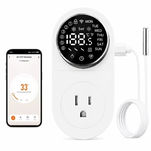 Plug in WiFi Thermostat, Knob Temp Controller with Probe, App Control Plug in WiFi Thermostat, Knob Temp Controller with Probe, App Control
