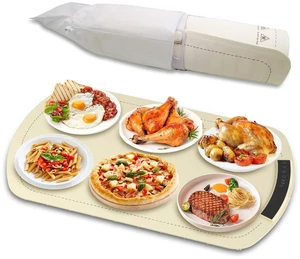 Warming Mat for Food with 7 Temperature Settings, Silicone Electric Warming Tray with 5 Hour Timer, Full Surface Heating, Roll Up Food Warmer for Gatherings, Parties & Everyday Use, White Warming Mat for Food with 7 Temperature Settings, Silicone Electric Warming Tray with 5 Hour Timer, Full Surface Heating, Roll Up Food Warmer for Gatherings, Parties & Everyday Use, White