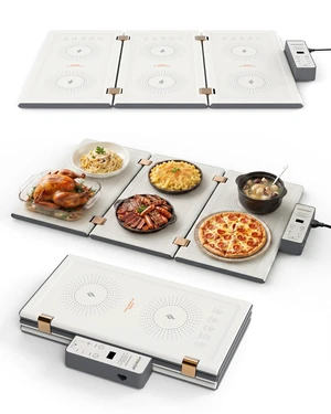 Electric Food Warming Tray, 3-Fold Design Food Warmer for Parties & Buffet Electric Food Warming Tray, 3-Fold Design Food Warmer for Parties & Buffet