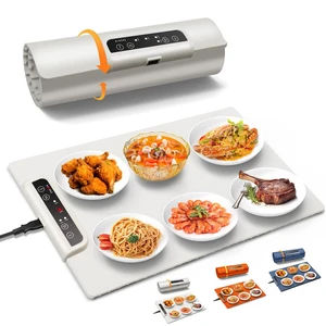 INNOWARMER Warming Mat for Food, Foldable Food Heating Mat, Silicone Electric Warming Tray - Full Surface Heating, Nano-Material, 3 Temp-Modes with Timer (White) INNOWARMER Warming Mat for Food, Foldable Food Heating Mat, Silicone Electric Warming Tray - Full Surface Heating, Nano-Material, 3 Temp-Modes with Timer (White)