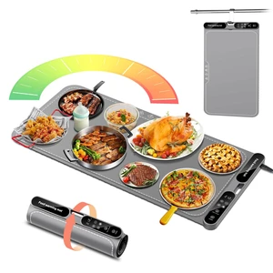 Warming Mat for Food Extra Large, Electric Warming Tray, 15"x31.5" Silicone Heating Mat with 7 Level Adjustable Temp and 8 Hours Timer, Food Warmer for Parties Buffet Home Travel, Dark Gray Warming Mat for Food Extra Large, Electric Warming Tray, 15"x31.5" Silicone Heating Mat with 7 Level Adjustable Temp and 8 Hours Timer, Food Warmer for Parties Buffet Home Travel, Dark Gray