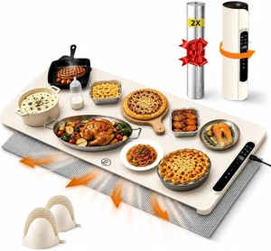 Extra Large Food Warming Mat 36 x 15 Inch, 122-212°F, 10H Timer, Child Lock Extra Large Food Warming Mat 36 x 15 Inch, 122-212°F, 10H Timer, Child Lock