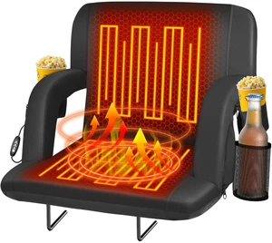 Seeutek 25" Heated Stadium Seats with Back Support, 2.5 Thick Cushion, 1PC Seeutek 25" Heated Stadium Seats with Back Support, 2.5 Thick Cushion, 1PC