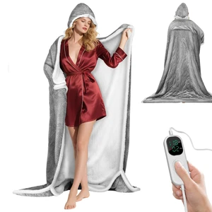 Wearable Heated Blanket with Foot Pocket, Detachable Hood, 8 Heat Settings Wearable Heated Blanket with Foot Pocket, Detachable Hood, 8 Heat Settings