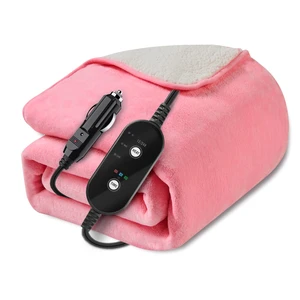 12V/24V Heated Car Blanket, Electric Blanket Flannel Heating Throw for Car, SUV, RV, or Camping, 60" x 44", Hi/M/Lo Heating Settings, Auto-Off Timer,Pink 12V/24V Heated Car Blanket, Electric Blanket Flannel Heating Throw for Car, SUV, RV, or Camping, 60" x 44", Hi/M/Lo Heating Settings, Auto-Off Timer,Pink
