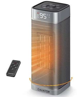 Gaiatop Space Heaters for Indoor Use, Portable Electric Heater with Thermostat, 1500W PTC Ceramic Room Heater with Remote, 5 Modes, 60° Oscillating, 12H Timer Fast Heating Bedroom Office Bathroom Home Gaiatop Space Heaters for Indoor Use, Portable Electric Heater with Thermostat, 1500W PTC Ceramic Room Heater with Remote, 5 Modes, 60° Oscillating, 12H Timer Fast Heating Bedroom Office Bathroom Home