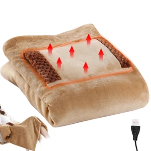 Heated Throw, Electric Throw Blanket, Heated Blanket 24x31 Inch Small USB Fast Heating Blanket with Large Pocket for Hands Washable Plush Electric Blanket Throw Light Brown Heated Throw, Electric Throw Blanket, Heated Blanket 24x31 Inch Small USB Fast Heating Blanket with Large Pocket for Hands Washable Plush Electric Blanket Throw Light Brown