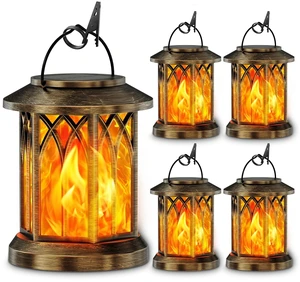 KOOPER 2 Pack Solar Lanterns Outdoor Waterproof, Upgraded Flickering Flame Solar Lantern Lights, Auto On/Off Lanterns Decorative Outdoor, Outdoor Hanging Lantern for Yard Garden Table Decor (Bronze ) KOOPER 2 Pack Solar Lanterns Outdoor Waterproof, Upgraded Flickering Flame Solar Lantern Lights, Auto On/Off Lanterns Decorative Outdoor, Outdoor Hanging Lantern for Yard Garden Table Decor (Bronze )