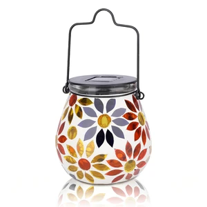 Afirst Outdoor Solar Lantern Waterproof Mosaic Glass Hanging Garden Light Afirst Outdoor Solar Lantern Waterproof Mosaic Glass Hanging Garden Light