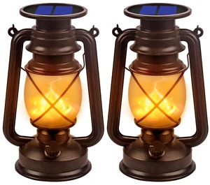 Marlrin Solar Lanterns Outdoor Waterproof 2 Pack LED Flickering Light Marlrin Solar Lanterns Outdoor Waterproof 2 Pack LED Flickering Light