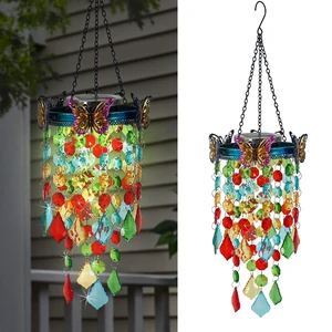 Hanging Solar Lantern Outdoor Chandelier,Butterfly Wind Chimes for Outside Hanging Solar Lantern Outdoor Chandelier,Butterfly Wind Chimes for Outside