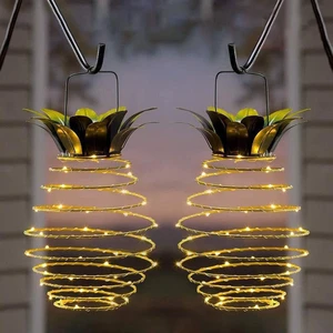 JHPGEOE 2 Pack Outdoor Solar Hanging Lantern Lights - 60LED Waterproof Solar Pineapple Light Outdoor for Garden,Yard Porch Lawn Backyard Landscape Pathway Patio Outside Gardening JHPGEOE 2 Pack Outdoor Solar Hanging Lantern Lights - 60LED Waterproof Solar Pineapple Light Outdoor for Garden,Yard Porch Lawn Backyard Landscape Pathway Patio Outside Gardening