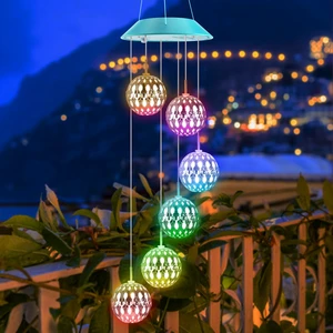 Solar Wind Chimes Outdoor,Color Changing Moroccan Ball Gift for Mom Grandma Solar Wind Chimes Outdoor,Color Changing Moroccan Ball Gift for Mom Grandma