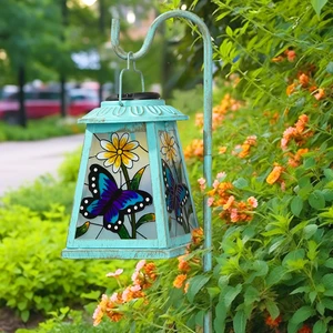 Butterfly Solar Lantern with Shepherd Hook, Outdoor Hanging Metal LED Garden Light Waterproof for Patio Yard Pathway, Butterfly Lantern Decor and Christmas Holiday Gift for Mom Grandma Women Butterfly Solar Lantern with Shepherd Hook, Outdoor Hanging Metal LED Garden Light Waterproof for Patio Yard Pathway, Butterfly Lantern Decor and Christmas Holiday Gift for Mom Grandma Women