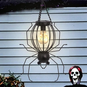 20 Inch Halloween Spider Solar Outdoor Lanterns, Metal Waterproof Hanging LED Lights for Outside Yard Garden Patio Pathway Tree. 20 Inch Halloween Spider Solar Outdoor Lanterns, Metal Waterproof Hanging LED Lights for Outside Yard Garden Patio Pathway Tree.