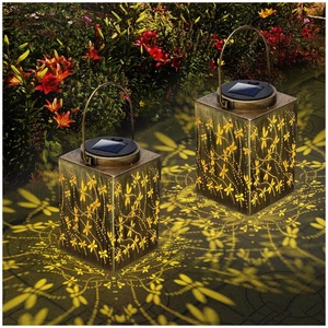 2 Pack Solar Lanterns - Waterproof Metal Hanging Solar Lights Outdoor Decorative, Solar Powered LED Lamp for Patio Tabletop Porch Deck Yard Garden Decor for Outside (Dragonfly) 2 Pack Solar Lanterns - Waterproof Metal Hanging Solar Lights Outdoor Decorative, Solar Powered LED Lamp for Patio Tabletop Porch Deck Yard Garden Decor for Outside (Dragonfly)