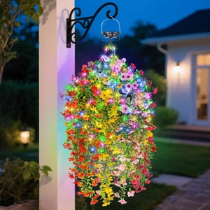 GOESWELL Solar Hanging Flower Baskets 10 Inch for Outdoor Patio Garden GOESWELL Solar Hanging Flower Baskets 10 Inch for Outdoor Patio Garden