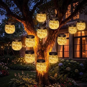 12 Pack Solar Hanging Lanterns Outdoor Waterproof, Crackle Glass Solar Globe Lights with Warm White Glow, Garden Decor for Tree, Shepherd Hook, Fence, Patio, Yard, Gifts for Women Mom 12 Pack Solar Hanging Lanterns Outdoor Waterproof, Crackle Glass Solar Globe Lights with Warm White Glow, Garden Decor for Tree, Shepherd Hook, Fence, Patio, Yard, Gifts for Women Mom