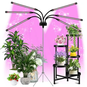 Mefflypee Grow Lights for Indoor Plants, LED Grow Light Stand, Red White Full Spectrum Plant Lamp with Adjustable Tripod, Gooseneck, Suitable for Flowers Vegetables (Type B) Mefflypee Grow Lights for Indoor Plants, LED Grow Light Stand, Red White Full Spectrum Plant Lamp with Adjustable Tripod, Gooseneck, Suitable for Flowers Vegetables (Type B)