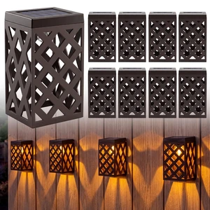 Solar Fence Lights Outdoor, 8 Pack Decorative Solar Lights with Warm Glow Solar Fence Lights Outdoor, 8 Pack Decorative Solar Lights with Warm Glow