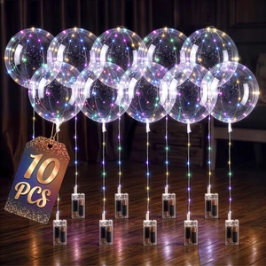 10 Pcs LED Balloons Light Up Balloons for Parties, 18 In (Rainbow) 10 Pcs LED Balloons Light Up Balloons for Parties, 18 In (Rainbow)