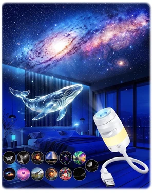2-in-1 Galaxy Star Ocean Night Light Projector Plug and Play HD 5D 2-in-1 Galaxy Star Ocean Night Light Projector Plug and Play HD 5D