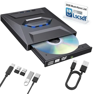 Lscsdf 7-in-1 External USB DVD Drive Player, USB 3.0 Type-C Portable CD DVD ROM Rw Burner Writer with 3 USB Ports, Sd/Tf Card Slots for Laptop Desktop Mac MacBook Windows 11/10/7 Lscsdf 7-in-1 External USB DVD Drive Player, USB 3.0 Type-C Portable CD DVD ROM Rw Burner Writer with 3 USB Ports, Sd/Tf Card Slots for Laptop Desktop Mac MacBook Windows 11/10/7