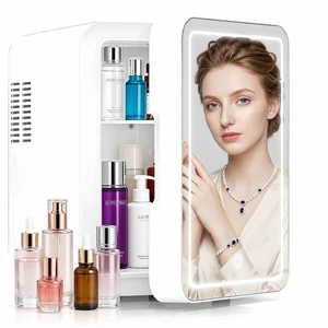 Lispin Mini Fridge for Bedroom, 4L Skincare Fridge with Dimmable LED Light Mirror for Dorm & Office, Portable Cooler & Warmer Small Compact Refrigerator for Skincare, Makeup and Cosmetics Lispin Mini Fridge for Bedroom, 4L Skincare Fridge with Dimmable LED Light Mirror for Dorm & Office, Portable Cooler & Warmer Small Compact Refrigerator for Skincare, Makeup and Cosmetics