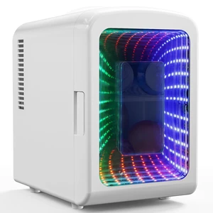 Antarctic Star Small Compact Refrigerator With LED Light, 4L Capacity/6 Cans Portable Mini Fridge, for Bedroom,Car,Office and Dorm, Small Cooler for Cosmetics, Beverage and Food, White Antarctic Star Small Compact Refrigerator With LED Light, 4L Capacity/6 Cans Portable Mini Fridge, for Bedroom,Car,Office and Dorm, Small Cooler for Cosmetics, Beverage and Food, White