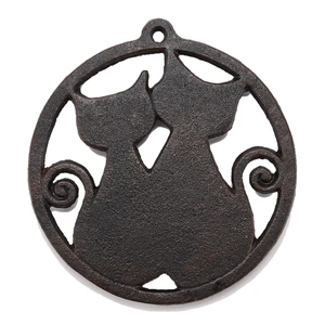 BRASSTAR Cast Iron Cats Trivet, Hot Dishes Pot Mat, Rustic Brown BRASSTAR Cast Iron Cats Trivet, Hot Dishes Pot Mat, Rustic Brown