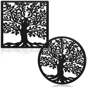 Beeveer 2 Pcs 2 Pcs Cast Iron Trivet for Hot Dishes Metal Tree Trivet Set Beeveer 2 Pcs 2 Pcs Cast Iron Trivet for Hot Dishes Metal Tree Trivet Set