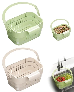 2 Pcs Collapsible Sink Drain Basket, Hanging Food Strainer Colander 2 Pcs Collapsible Sink Drain Basket, Hanging Food Strainer Colander