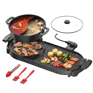 AORAN Electric Grill and Hot Pot Combo for Indoor Cooking, 2200W Detachable Dual Zone BBQ Griddle with Removable Split Pan, Non-Stick Surface, 29x11 Inch Family Size, Includes Grill Tools & Oil Paper AORAN Electric Grill and Hot Pot Combo for Indoor Cooking, 2200W Detachable Dual Zone BBQ Griddle with Removable Split Pan, Non-Stick Surface, 29x11 Inch Family Size, Includes Grill Tools & Oil Paper