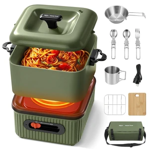 GEERTOP AMOS Electric Hot Pot, Portable 1.3L Multi-Cooker with Cookware Set GEERTOP AMOS Electric Hot Pot, Portable 1.3L Multi-Cooker with Cookware Set