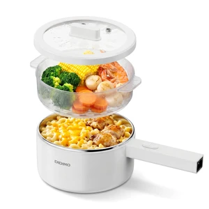 Electric Hot Pot, 1.8Qt Portable Electric Ramen Cooker with Steamer Electric Hot Pot, 1.8Qt Portable Electric Ramen Cooker with Steamer