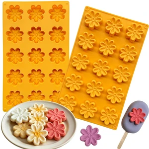 2 Pack Flower Silicone Molds, 15-Cavity Daisy Flower Chocolate Candy Molds, Non-Stick Silicone Molds for Soap Making Chocolate, Cookies, Gummies, Ice Cubes, Wax Melts, Cake Decorating 2 Pack Flower Silicone Molds, 15-Cavity Daisy Flower Chocolate Candy Molds, Non-Stick Silicone Molds for Soap Making Chocolate, Cookies, Gummies, Ice Cubes, Wax Melts, Cake Decorating