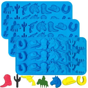 Sidosir 3Pcs Cowboy Chocolate Silicone Molds, Western Theme Cowboy Horse Boots Hat Mold for Baking, Cowboy Gummy Candy Mold for Cupcake Decorations (Cowboy Molds) Sidosir 3Pcs Cowboy Chocolate Silicone Molds, Western Theme Cowboy Horse Boots Hat Mold for Baking, Cowboy Gummy Candy Mold for Cupcake Decorations (Cowboy Molds)