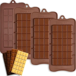 HKNMTT Chocolate Bar Molds Silicone Classic 4 Pack, Snap Candy Bars Making Mould Set, BPA Free Soy Candle Wax Melt Durable Mold Easy Release Non-Stick for Protein and Energy DIY Handmade Gifts HKNMTT Chocolate Bar Molds Silicone Classic 4 Pack, Snap Candy Bars Making Mould Set, BPA Free Soy Candle Wax Melt Durable Mold Easy Release Non-Stick for Protein and Energy DIY Handmade Gifts