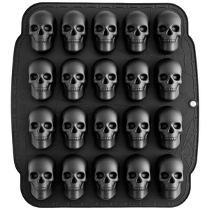 NiHome 20 Cavities Silicone Skull Mold for Baking Chocolates Making, Black NiHome 20 Cavities Silicone Skull Mold for Baking Chocolates Making, Black