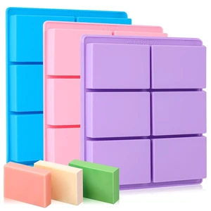 SJ Rectangle Soap Mold Set, 3-Pack 6-Cavity Silicone Soap Molds SJ Rectangle Soap Mold Set, 3-Pack 6-Cavity Silicone Soap Molds