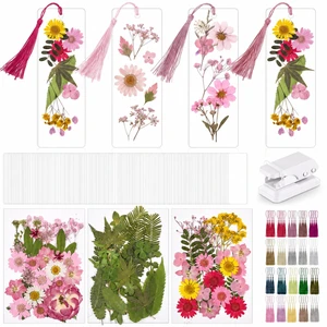 Fuyoooo 376 Pcs Pressed Flower Bookmark Kit, Pink, 2 x 6 Inch Fuyoooo 376 Pcs Pressed Flower Bookmark Kit, Pink, 2 x 6 Inch
