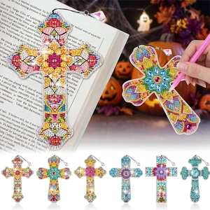 Ireer 6 Pcs Cross 5d Diamond Art Bookmarks for Adult,DIY Painting Kit Ireer 6 Pcs Cross 5d Diamond Art Bookmarks for Adult,DIY Painting Kit