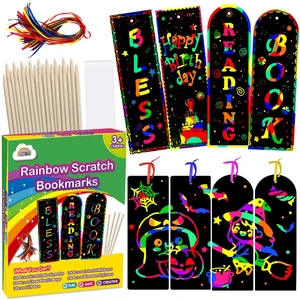 ZMLM Rainbow Scratch Paper Art Bookmarks for Kids Party Favors 36 Pack ZMLM Rainbow Scratch Paper Art Bookmarks for Kids Party Favors 36 Pack