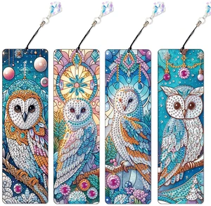 4-Piece DIY 5D Diamond Painting Bookmark Kits, Owl Special Shaped Crystal Rhinestones Book Marks, Handmade Diamond Art Bookmarks with Crystal Pendant Tassels, Decorative Craft Gift Set for Adults 4-Piece DIY 5D Diamond Painting Bookmark Kits, Owl Special Shaped Crystal Rhinestones Book Marks, Handmade Diamond Art Bookmarks with Crystal Pendant Tassels, Decorative Craft Gift Set for Adults