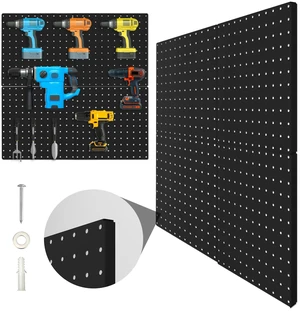 Peg Board, 4 Pack Metal Pegboard Panels Black Pegboards Wall Organizer with Bent Frame Large Heavy Duty Peg Board for Walls Home, Garage Tool Storage, Office Organization, Craft Room, Kitchen Peg Board, 4 Pack Metal Pegboard Panels Black Pegboards Wall Organizer with Bent Frame Large Heavy Duty Peg Board for Walls Home, Garage Tool Storage, Office Organization, Craft Room, Kitchen