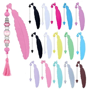 15 Packs Beadable Bookmarks with Bar Bulk Feather DIY Blank Bookmark for Beads Jewelry Pendants Charms Beading Book Make Marks Craft Colorful (13 Colors, 15 Packs) 15 Packs Beadable Bookmarks with Bar Bulk Feather DIY Blank Bookmark for Beads Jewelry Pendants Charms Beading Book Make Marks Craft Colorful (13 Colors, 15 Packs)
