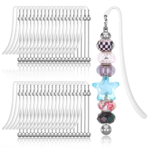40pcs Beadable Bookmarks DIY Metal Blank Bar Bookmark for Beads Beaded Bookmark DIY Bookmarks Modern Bead Craft Jewelry Pendant Charm Gift for Book Lovers Student Teacher Office Supplies DIYMaking 40pcs Beadable Bookmarks DIY Metal Blank Bar Bookmark for Beads Beaded Bookmark DIY Bookmarks Modern Bead Craft Jewelry Pendant Charm Gift for Book Lovers Student Teacher Office Supplies DIYMaking