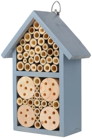 Wooden Bee House Outdoor Insect Habitat with Iron Hook for Gardens Wooden Bee House Outdoor Insect Habitat with Iron Hook for Gardens