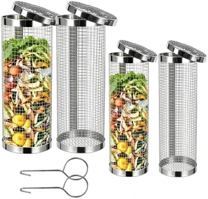 4 Pcs Inground Worm Composting Bin,Stainless Steel Composter with Lid 4 Pcs Inground Worm Composting Bin,Stainless Steel Composter with Lid