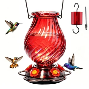 32oz Large Glass Hummingbird Feeders for Outdoors Hanging,Large Capacity Red Hummingbird Feeder with Built-in Ant Moat,Glass Humming Bird Feeder,Gifts for Mom Dad,Outside Garden Décor 32oz Large Glass Hummingbird Feeders for Outdoors Hanging,Large Capacity Red Hummingbird Feeder with Built-in Ant Moat,Glass Humming Bird Feeder,Gifts for Mom Dad,Outside Garden Décor